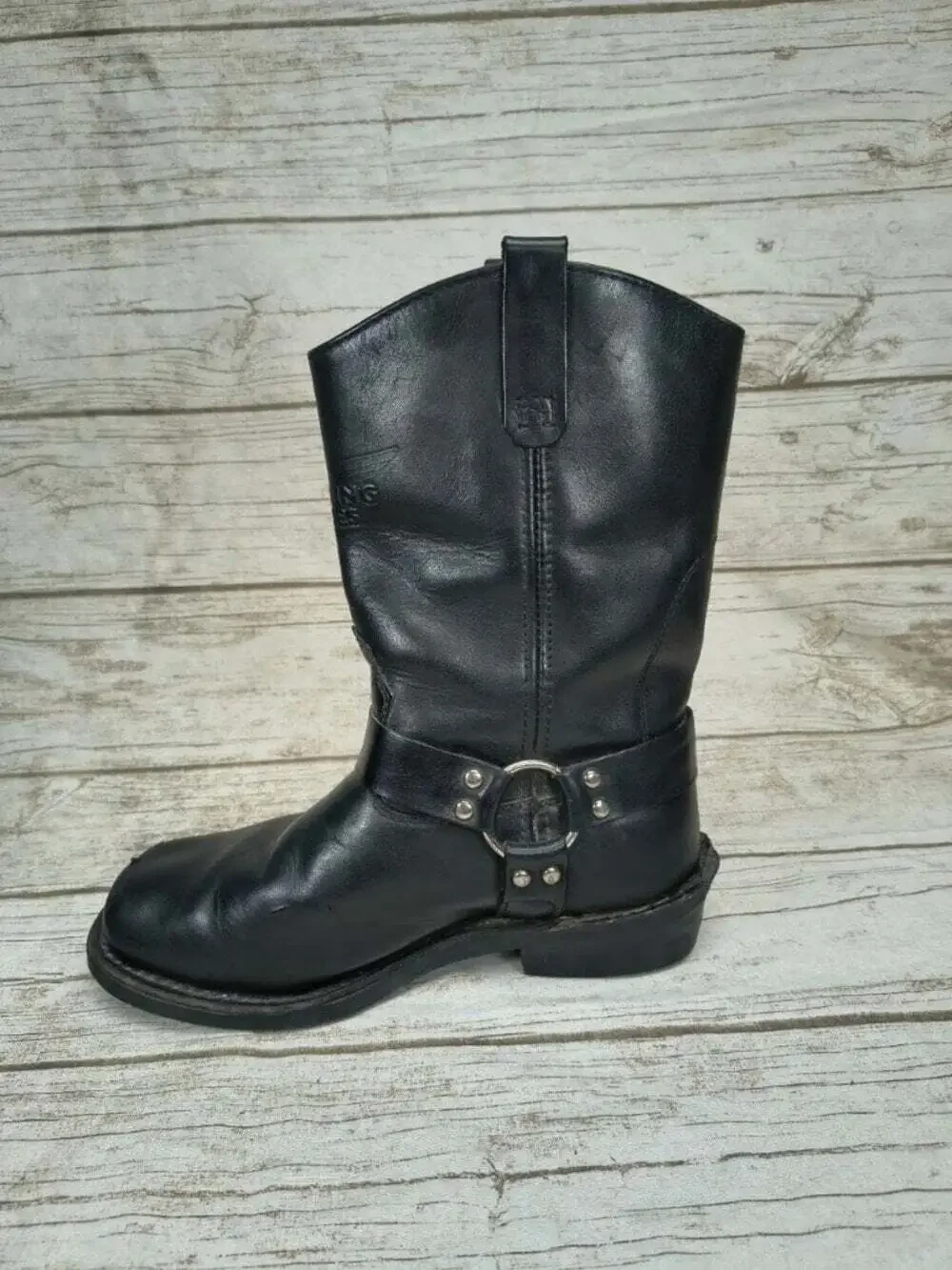 Red Wing Black Leather 969 Harness Motorcycle Engineer Boots Men Size 10.5 E2